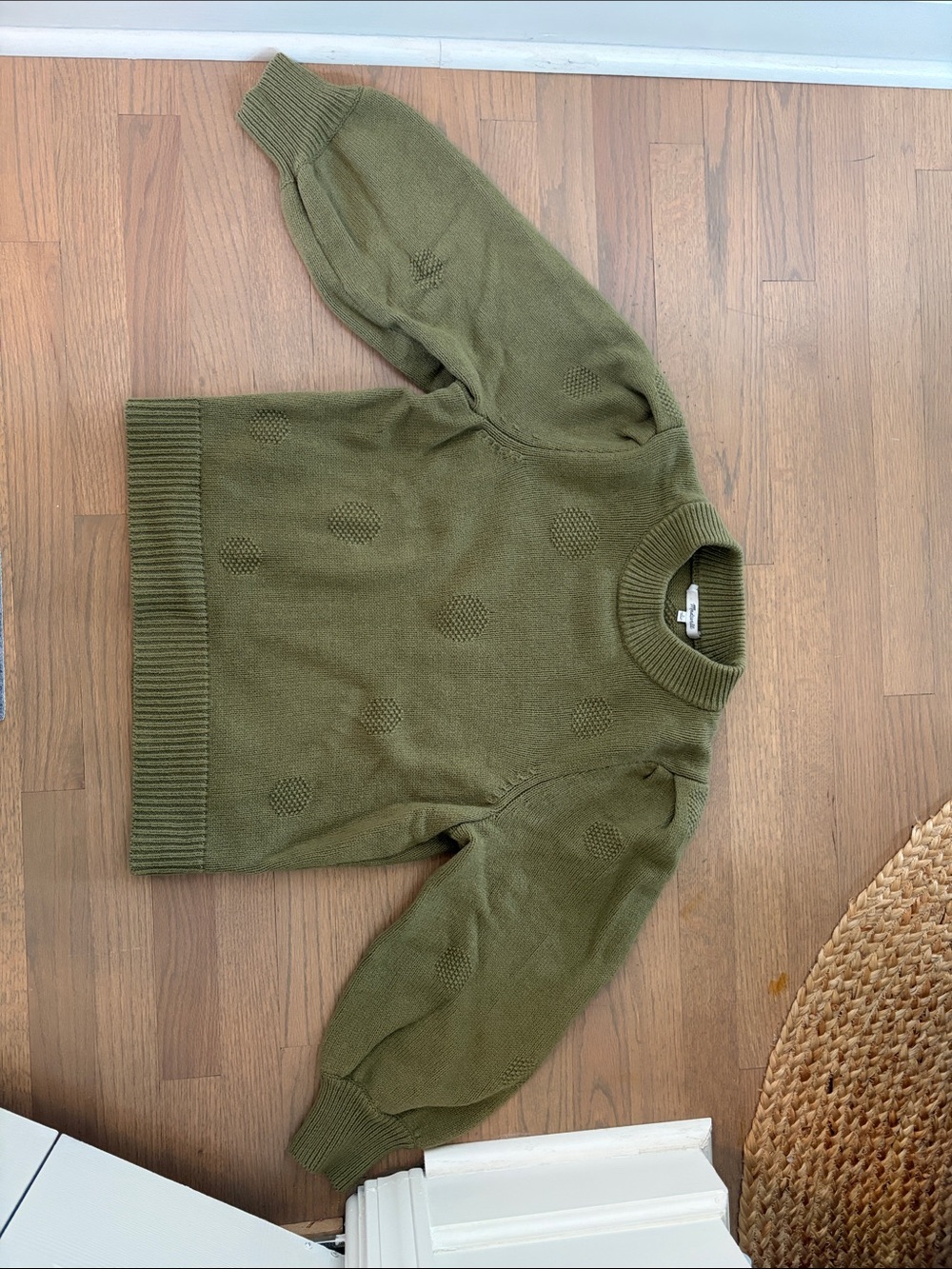 Madewell Dotted Eaton Puff-Sleeve Pullover Sweater